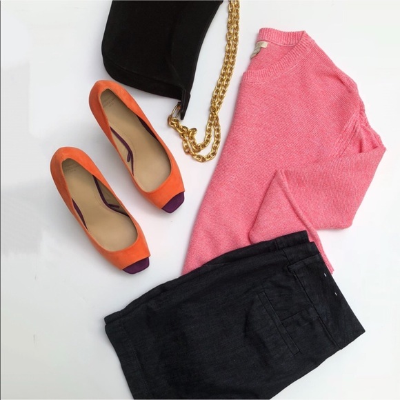 ZARA Orange and Purple Suede Platform Peed Pumps - Picture 2 of 8